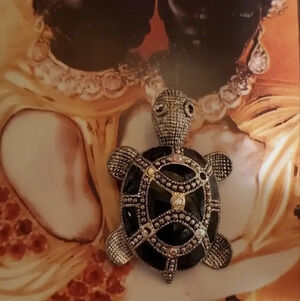 Vintage Faux‎ Marcasite Turtle Brooch